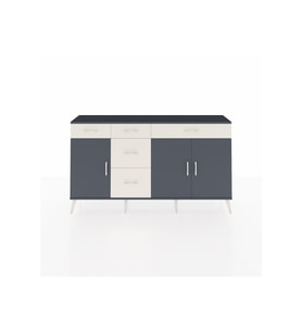 Arges Konsol 2 Raflı 5 Çekmeceli 3 Kapaklı 176x30x99 Antrasit-Antrasit/Aytaşı