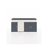 Arges Konsol 2 Raflı 5 Çekmeceli 3 Kapaklı 176x30x99 Antrasit-Antrasit/Aytaşı