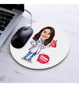 Kişiye Özel Kalp Doktoru Kadın Karikatürlü Mousepad