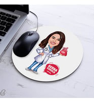 Kişiye Özel Kalp Doktoru Kadın Karikatürlü Mousepad