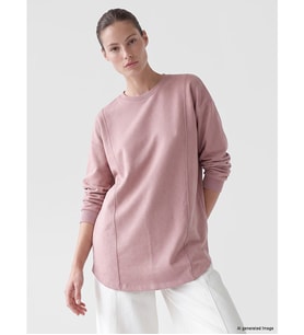 LC WAIKIKI Pembe Bisiklet Yaka Kadın Sweatshirt Tunik