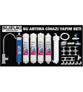 Su Arıtma Cihazı Kolay Yapım Seti,Su arıtma Cihazı Komple Set (Beyaz - Antrasit)