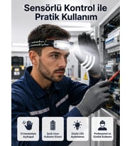 Sensörlü Kamp Lambası Ayarlanabilir Kafa Lambası Kafa Bantlı
