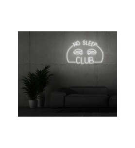 NO SLEEP CLUB Yazılı ve Şekilli Neon Tabela