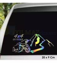 Toyota Ford Jeep Mitsubishi 4x4 Off Road Hologram Oto Sticker Yapıştırma Çıkartma Etiket 20 X 9 Cm