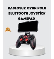 Mey İthalat® Bluetooth Gamepad Kablosuz Oyun Kumandası Tek Cihaz Destekli