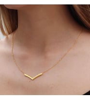925 Ayar Gümüş Zarif Gold Kolye