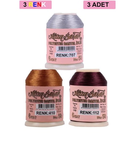 Northcity 3 Adet Altınbaşak Oya ve Dantel İpi 20 gr - Royaleks - No: 410 - 112 - 707