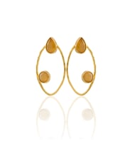 Kadir Jewellery 22 Ayar Altın Kaplama Geometrik Küpe -El İşçiliği Ve Hipoalerjenik Küpe