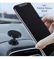Universal Araç Telefon Tutucu Manyetik Mıknatıslı Yapışkanlı Telefon Standı Gümüş