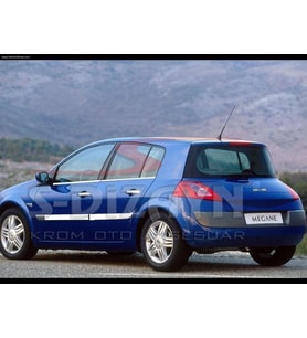 Renault Megane Uyumlu 2 Krom Yan Kapı Çıtası 4 Parça 2004-2005