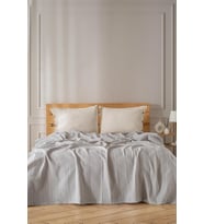 %100 Pamuk Pike Tek Kişilik, Waffle Bordür Desenli Yatak Örtüsü, Hafif Yazlık Pike, Denizli Üretimi Kaliteli Yatak Örtüsü (Açık Gri, Tek Kişilik Pike 160x220 cm)