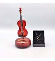 Keman Müzik Kutusu Ve Nota Temalı Kolye