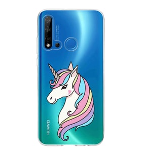 Huawei P20 Lite 2019 Uyumlu Kapak Unicorn Tasarımlı Şeffaf Silikon Kılıf