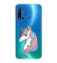 Huawei P20 Lite 2019 Uyumlu Kapak Unicorn Tasarımlı Şeffaf Silikon Kılıf