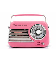 Retro Tasarımlı Bluetooth FM Radyo Pembe (Pudra Pembe)