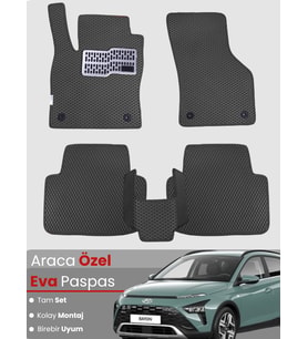 Hyundai Bayon (2021-2025) Uyumlu EVA Paspas Tam Set – Araca Özel Tasarım, Su Geçirmez,Kolay Montaj