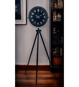 Royal Black Tripod Ayaklı Modern Tasarım Saat (Standart)