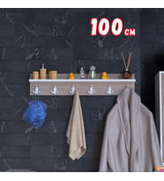 Modilayn KEDİ Serisi (96,4x18 cm) 6'lı Set 18 Kancalı Banyo Askısı Ekstra Düzen ve Yer Tasarrufu