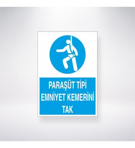 Paraşüt Tipi Emniyet Kemerini Tak 21x35 Arkası Yapışkanlı Levha