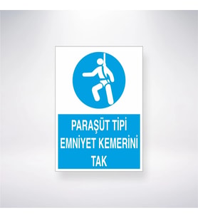 Paraşüt Tipi Emniyet Kemerini Tak 21x35 Arkası Yapışkanlı Levha