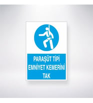 Paraşüt Tipi Emniyet Kemerini Tak 21x35 Arkası Yapışkanlı Levha