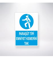 Paraşüt Tipi Emniyet Kemerini Tak 21x35 Arkası Yapışkanlı Levha