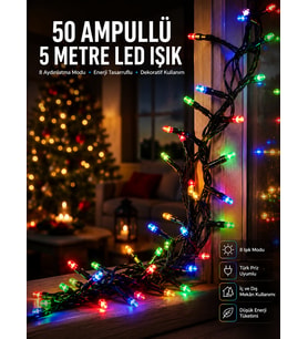 Karışık Renk Pilli Led Işık Çok Fonksiyonlu Enerji Tasarruflu 5 Metre