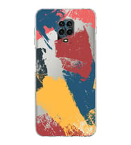 Xiaomi Redmi Note 9 Pro  Kamera Korumalı Kapak Brush Stroke Tasarımlı Şeffaf  Kılıf