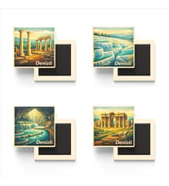 Denizli - Baskılı Buzdolap Magneti Kare - 9x9 cm - 4 Adet