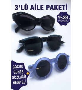 Regina Set Aile Paketi Polarize Güneş Gözlüğü 3 lü