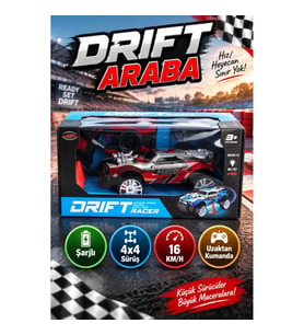 Şarjlı Uzaktan Kumandalı Drift Araba 360° Dönüş Özellikli LED Işıklı