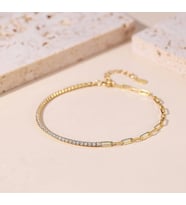 su yolu bileklik zincirli 925 ayar gümüş sarı altin kaaplama 14 k 22cm uzatmalı