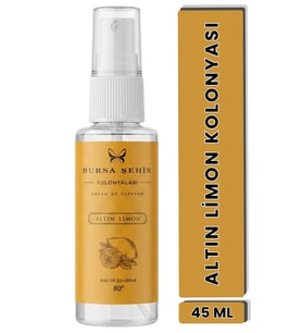 Bursa Şehir Kolonyaları, Altın Limon Kolonyası, 45 ml, Sprey, Cep Boy, 80°