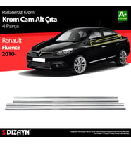 Renault Fluence Krom Cam Çıtası 4 Prç 2010-2016
