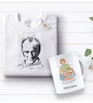 BK Gift Kişiye Özel Öğretmenler Günü Tasarımlı Kupa Bardak ve Atatürk Baskılı Tişört Hediye Seti- 2-8, Öğretmene Hediye, Öğretmenler Günü, 100. Yıl Hediyesi