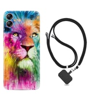 Samsung Galaxy A04E Kılıf Resimli Boyun Askılı İpli Desenli Silikon Colorfull Leon 2 1388