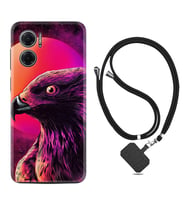 Xiaomi Redmi Note 11E Kılıf Silikon Boyun Askılı İpli Desenli Silikon Red Eagle 1752