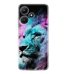 Infınıx Hot 30i Kılıf Silikon Desen Özel Seri Pink Blue Leon 1603