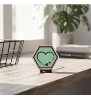 Modern Kalp ve Minik Kalpler Temalı Masaüstü Aksesuarı, çalışma masalarınıza estetik bir hava katan özel tasarım 10x10 cm, Açık Yeşil