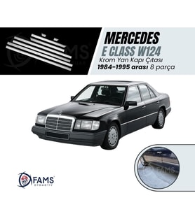 M. Benz E Klasse W124 Krom Yan Kapı Çıtası 8 prç. 1984-1995 Paslanmaz Çelik