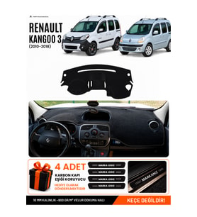 RENAULT KANGOO 3 (2010-2018) Uyumlu Torpido Örtüsü Torpido Kılıfı - Siyah