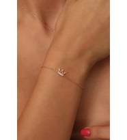 925 Ayar Gümüş Zincirli Rose Kaplama Zirkon Taşlı Taç Modeli Bileklik