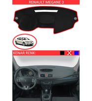 Renault Fluence Için Uygun Torpido Koruma Halısı Siyah Kenar Renk Kırmızı