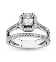 0.50 Ct Baget Pırlanta Yüzük B6 (Çok Renkli)