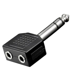 6.3 MM STEREO ERKEK/3.5 MM STEREOX2 DİŞİ ÇEVİRİCİ JACK