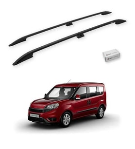 Turtle Fiat Doblo 2 2010-2022 / Uzun Şasi Tavan Çıtası Crown Siyah