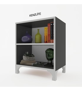 Kenzlife kitaplık tuğçe 048*060*020 gri ayaklı mutfak dolabı banyo ofis ayakkabılık kiler