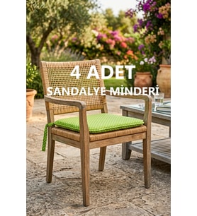 Bağcıklı Özel Dikişli Süngerli Pamuklu Kumaş Sandalye Minderi