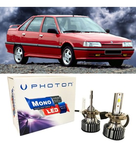 Renault 21 Led Xenon Uzun + Kısa Far Ampulü H4 Mono Yeni Seri Beyaz